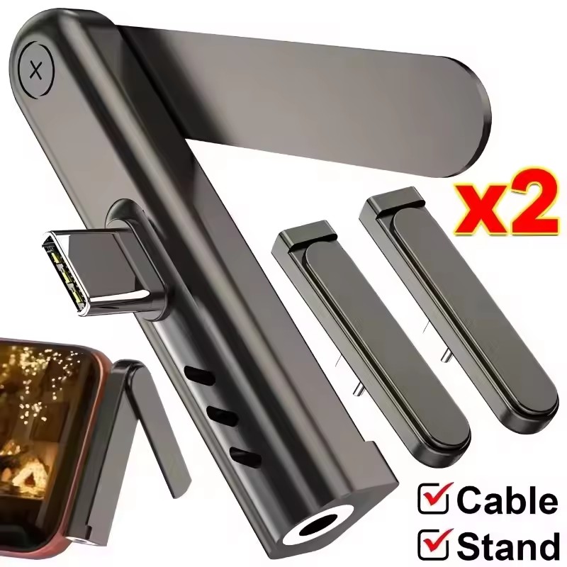 Headset Stand - Adaptador dobrável portátil USB C para