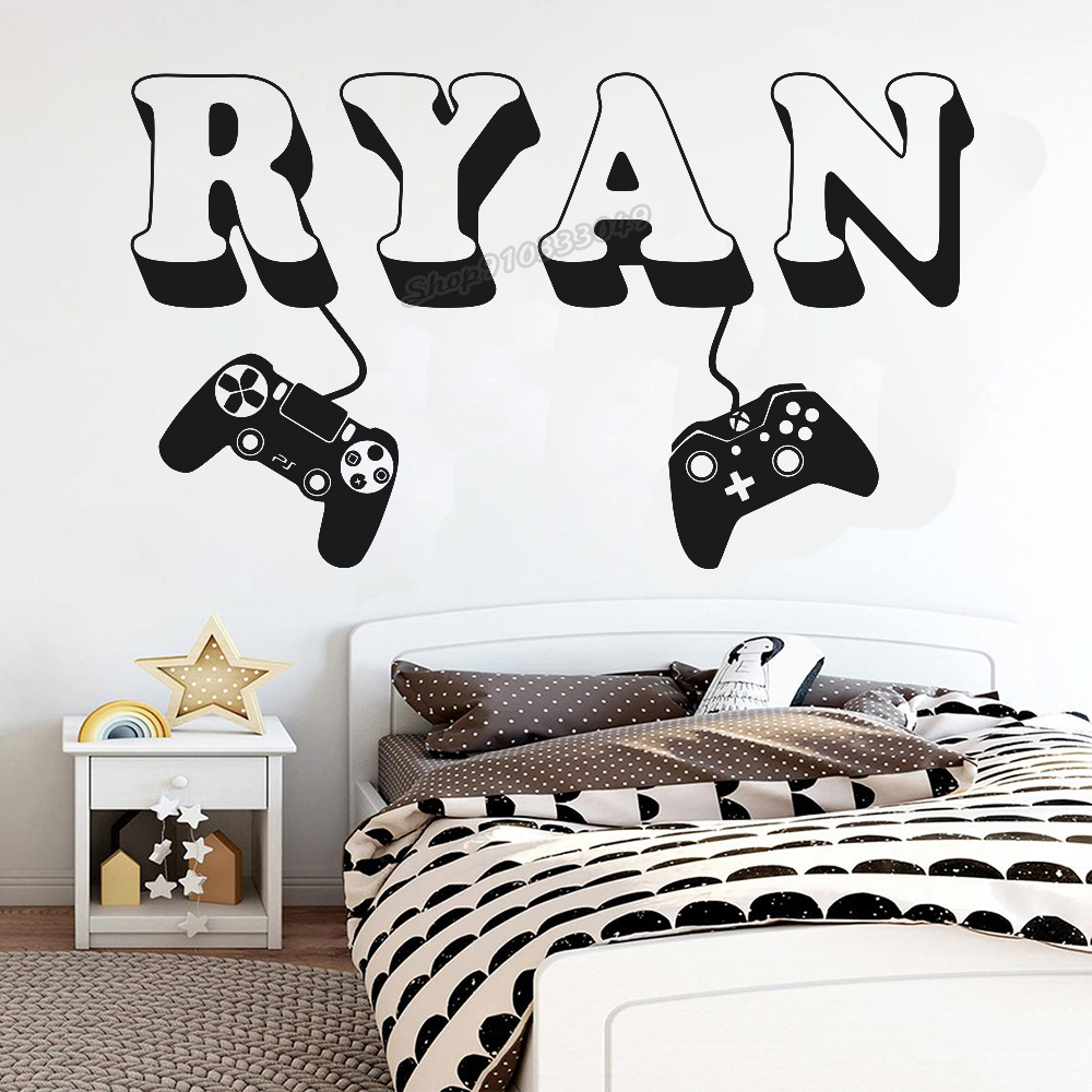Pc Gaming Quotes - Adesivo de parede gamer com nome