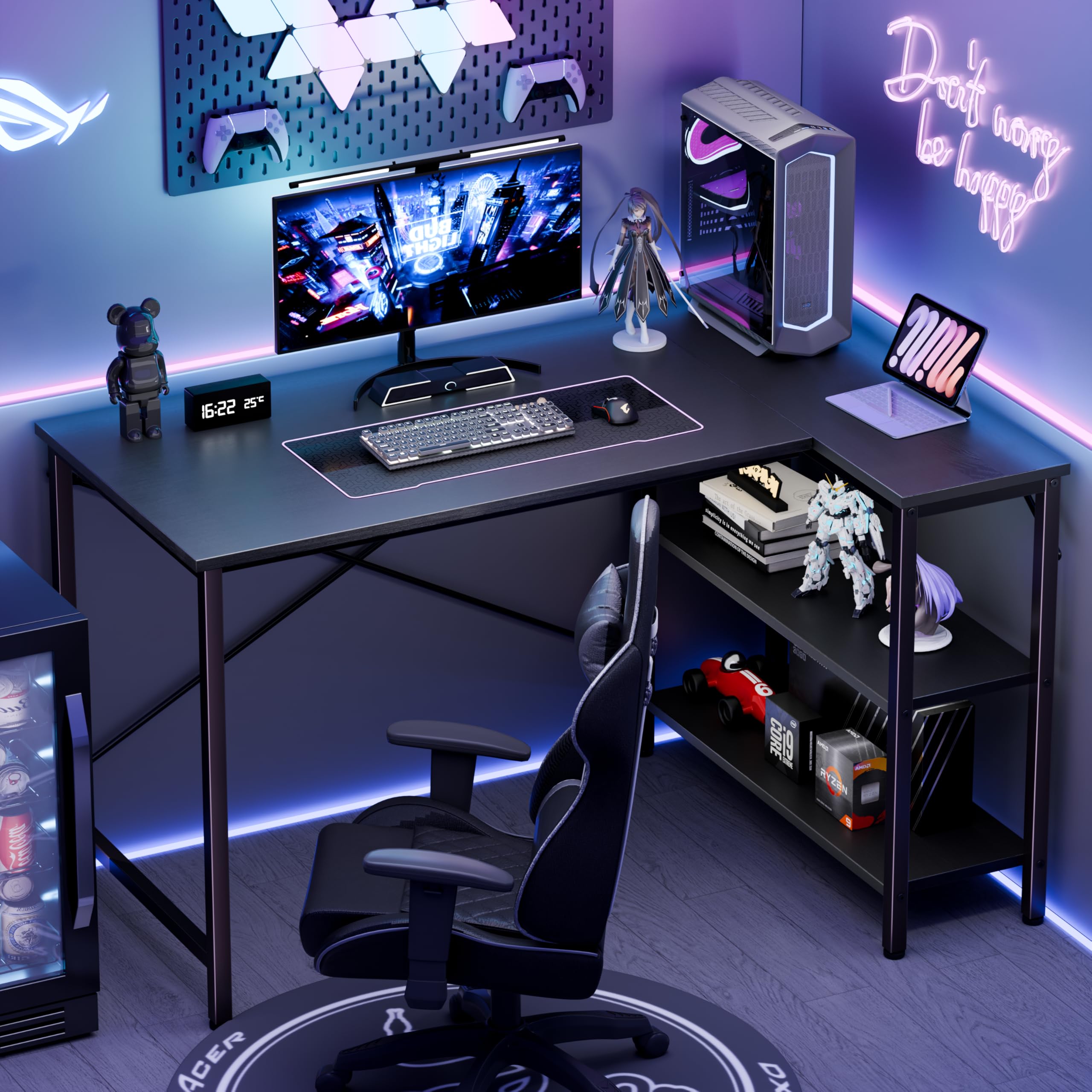 JHK Mesa em forma de L Mesa de - Pc Gaming Center avaliação e preço