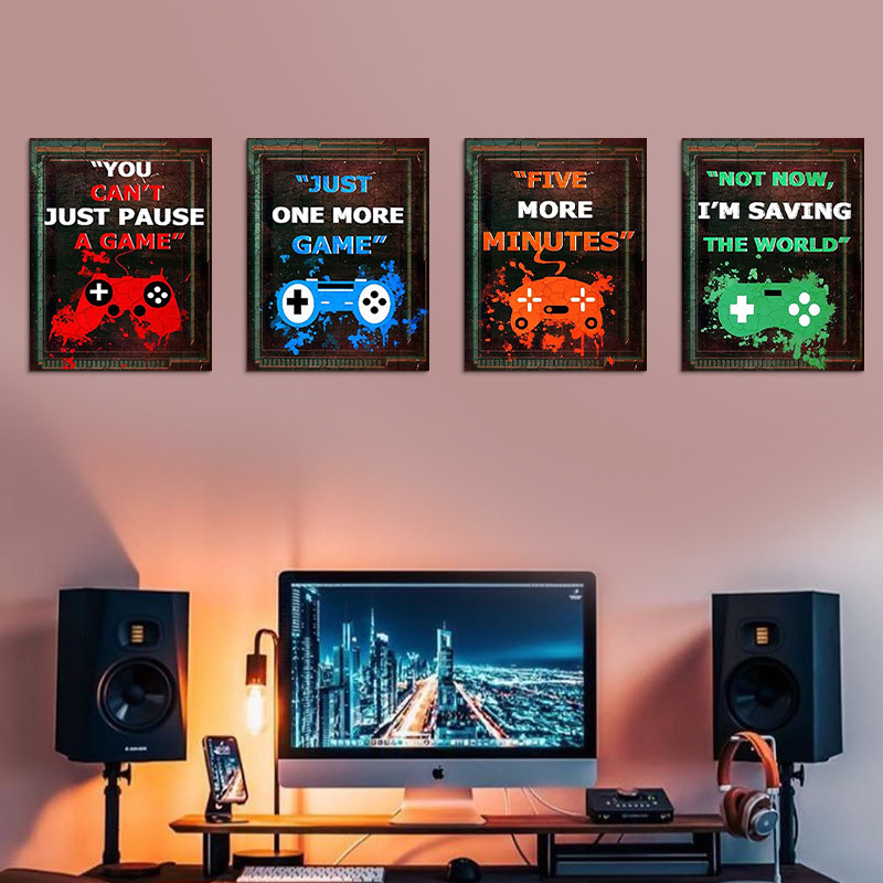 4 pçs crianças sala de jogos j - Pc Gaming Quotes avaliação e preço