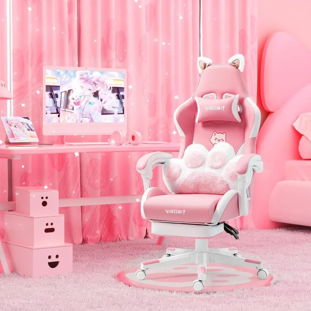 Cadeira gamer rosa com almofad - Pc Gaming Quotes avaliação e preço