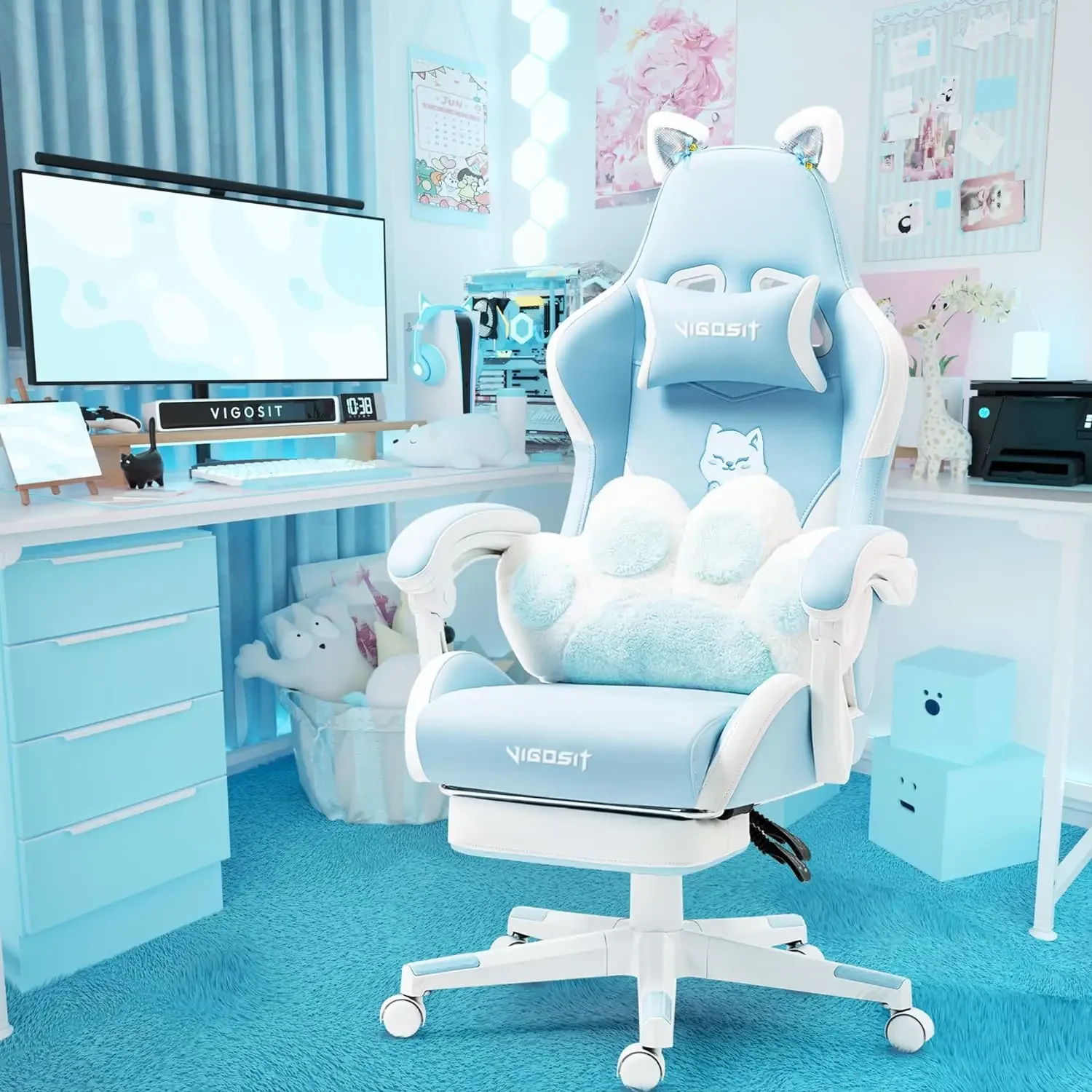 Cadeira gamer rosa com almofad - Pc Gaming Quotes avaliação e preço