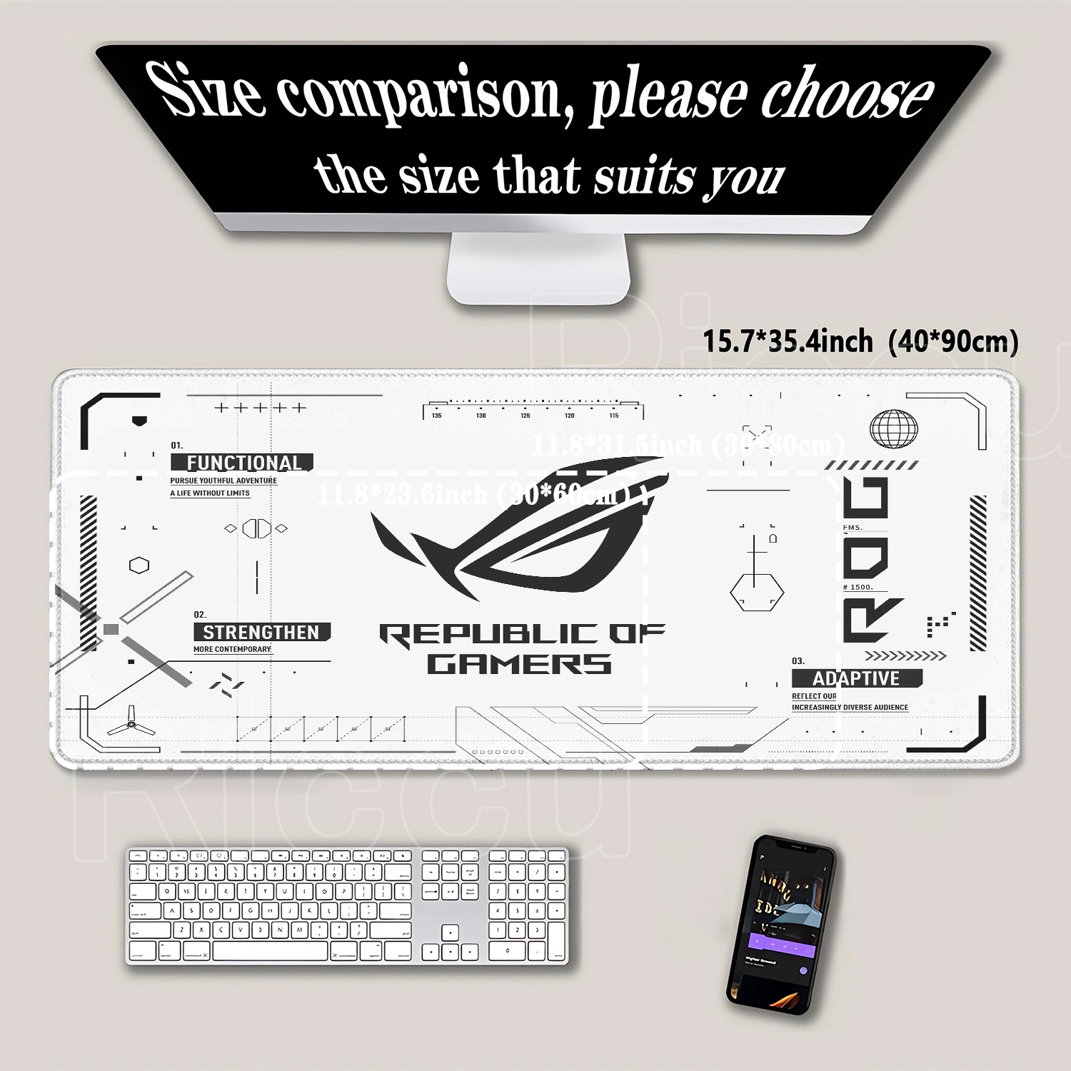 Mouse Pad Grande para Jogos R- - Pc Gaming Rog avaliação e preço