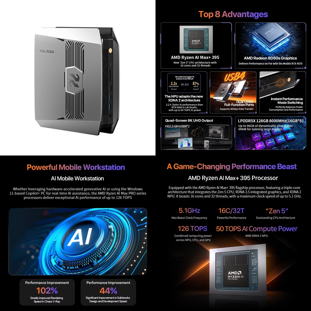 Mini PC OpenClaw Ryzen AI Max+ - Pc Gaming Usa avaliação e preço
